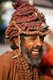Nepal: Sadhu (Holy Man) wearing a hat made of rudraksha (seeds used for prayer beads in Hinduism), Pashupatinath, Kathmandu